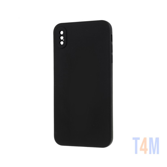 Capa de Silicone com Moldura de Câmera para Apple iPhone X Preto